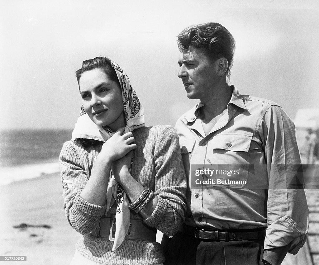 Ronald Reagan and Viveca Lindfors in Night Unto Night