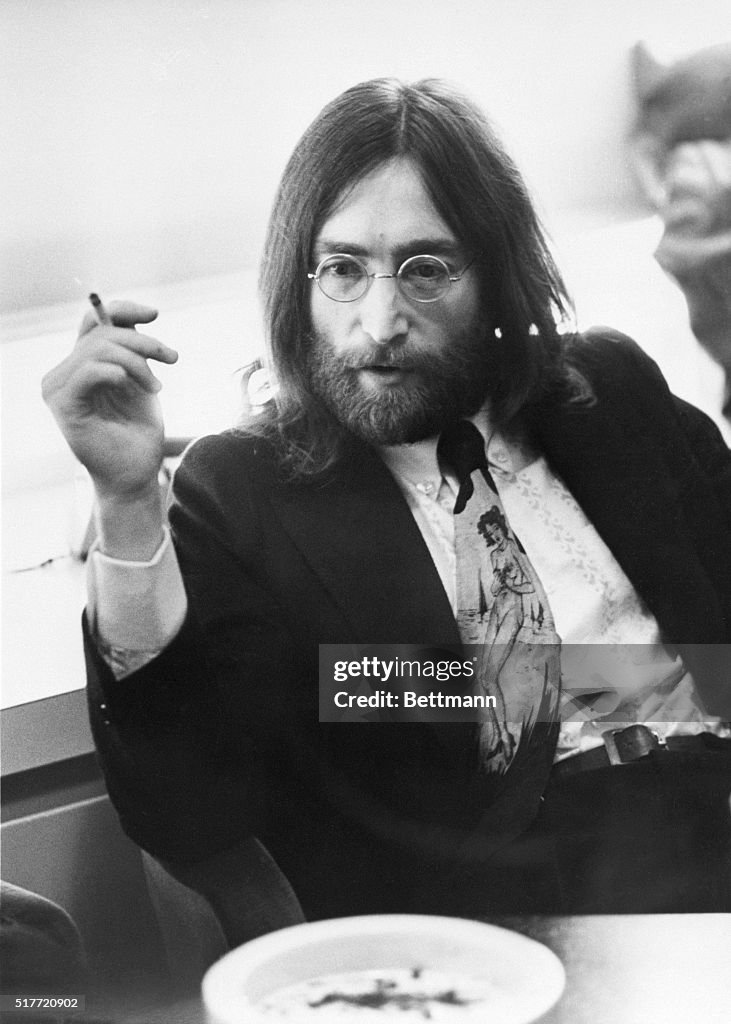 Musician John Lennon Smoking