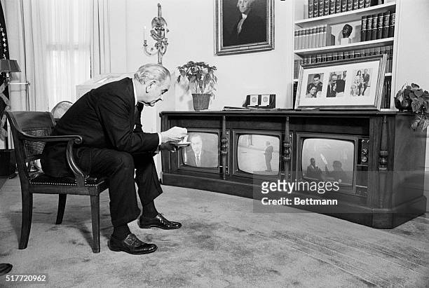 Washington:President Johnson, like millions of other Americans, sat glued to his television sets 12/27 during the critical stage of the Apollo 8...