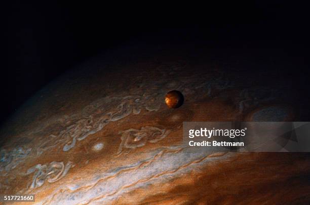 This photograph of the southern hemisphere of Jupiter was obtained by Voyager 2 on June 25 at a distance of 12 million kilometers, . The Voyager...