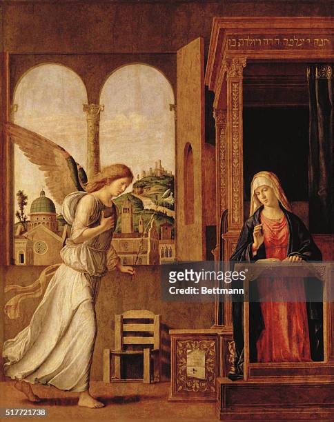 Fifteenth Century Altarpiece. Cima da Conegliano's Annunciation is one of eleven works of art in from Leonardo To Titian: Italian Renaissance...