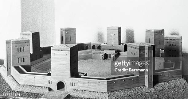 By order of Reichsfuhrer Hitler, of Germany, the builders of the Tannenberg Memorial, Walter and Johannes Kruger, have completed their plans to make...