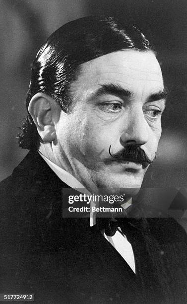Albert Finney plays Agatha Christie's detective Hercule Poirot in the film verson of Murder on the Orient Express.