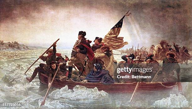 Washington Crossing the Delaware," oil on canvas painted by Emanuel Leutze . Color slide. BPA2# 5892