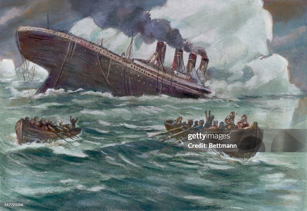 Drawing of the Sinking of the Titanic