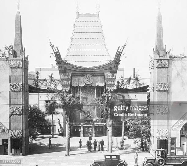 The forecourt of Grauman's Chinese Theatre, which has been styled by architects as one of the finest examples of theatre construction in the world....