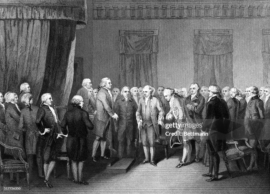 French Minister Alexandre Gerard de Rayneval Being Introduced to the Continental Congress, August 6, 1778