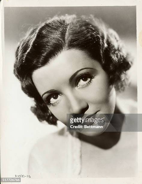 Actress Claudette Colbert in an early publicity still. 1932.