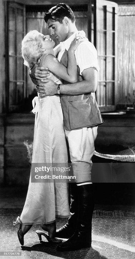 Clark Gable And Jean Harlow Embracing