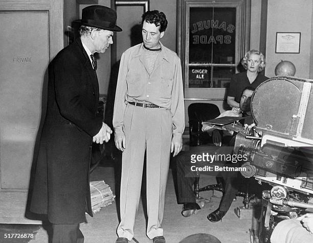 On the set of Maltese Falcon. Motion pictured released in 1941.
