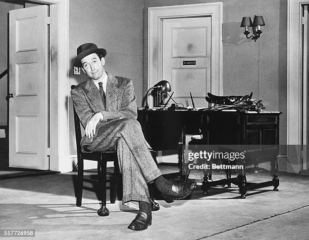 Actor James Stewart as Elwood P. Dowd in the 1950 film Harvey.