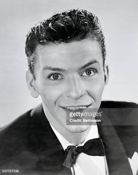 Portrait of actor and singer Frank Sinatra . Undated photograph.