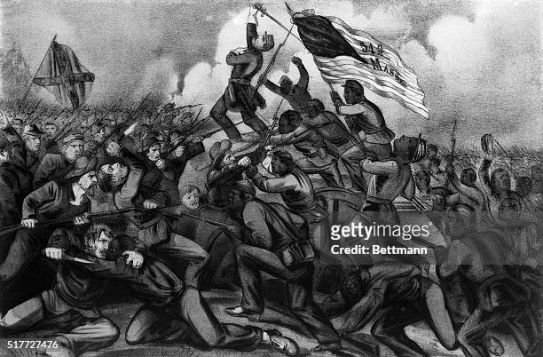 Morris Island, S.C.-ORIGINAL CAPTION READS: Illustration of the gallant charge by the 54th Massachussets colored regiment at Fort Wagner on Morris...