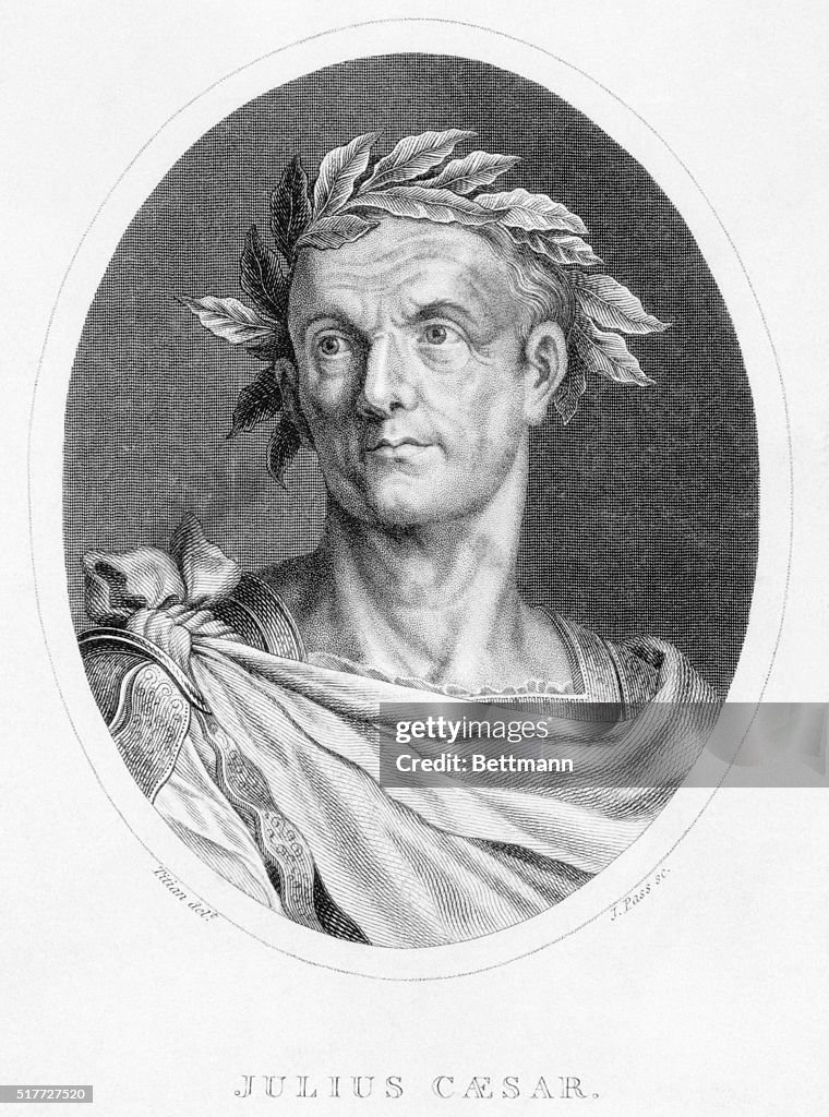 Ceeser Engraved portrait of Julius Caesar , Roman Emperor, general and... News ...
