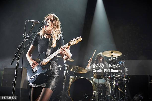 Ellie Rowsell and Joel Amey of Wolf Alice perform at O2 Forum Kentish Town on March 26, 2016 in London, England.