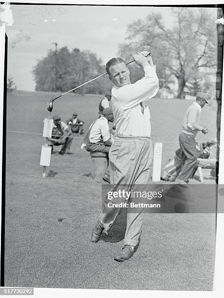 Jimmy Thompson of Chicago, at the Augusta National Golf Club where he is practicing for the forthcoming annual Masters Golf Tournament.