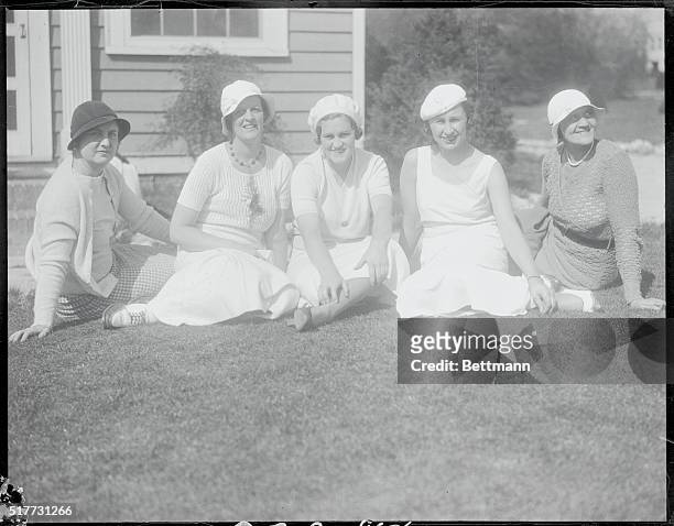 There is much camaraderie and goodfellowship among these noted women golfers, who met recently in the 1933 women's invitation golf tournament here,...