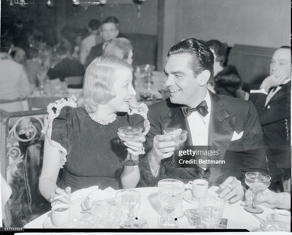 Actress Greta Nissen and Husband Weldon Heyburn Dining