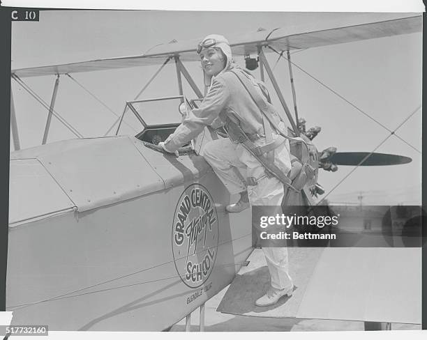 Glendale, California: Girl And Plane. America's Youngest aviatrix...Aged 16. Although she has just reached her 16th birthday, this pretty California...