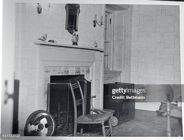 Hopewell, N. J.: Where Lindbergh tragedy Began. A general view of the nursery, where the Lindbergh's first born spent many happy hours, and where he...