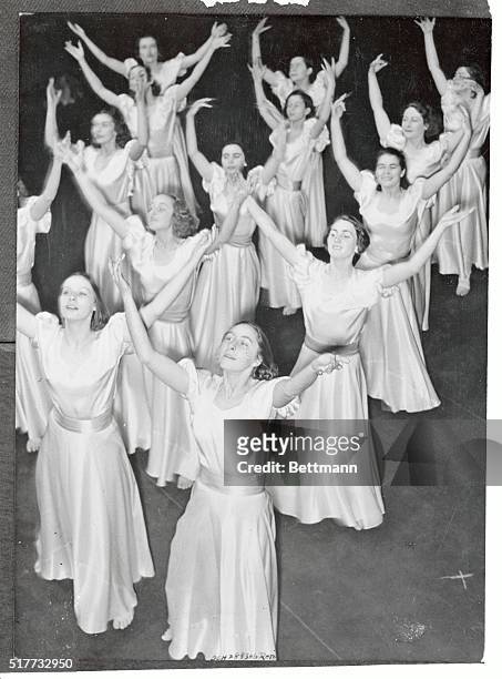 The Mary Troupe of dancers, Appropriately garbed in white, in a classical rendition of a wedding dance during a recent terpsichorean festival in...