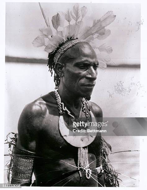 New Guinea: A Central New Guinea cannibal Chief.