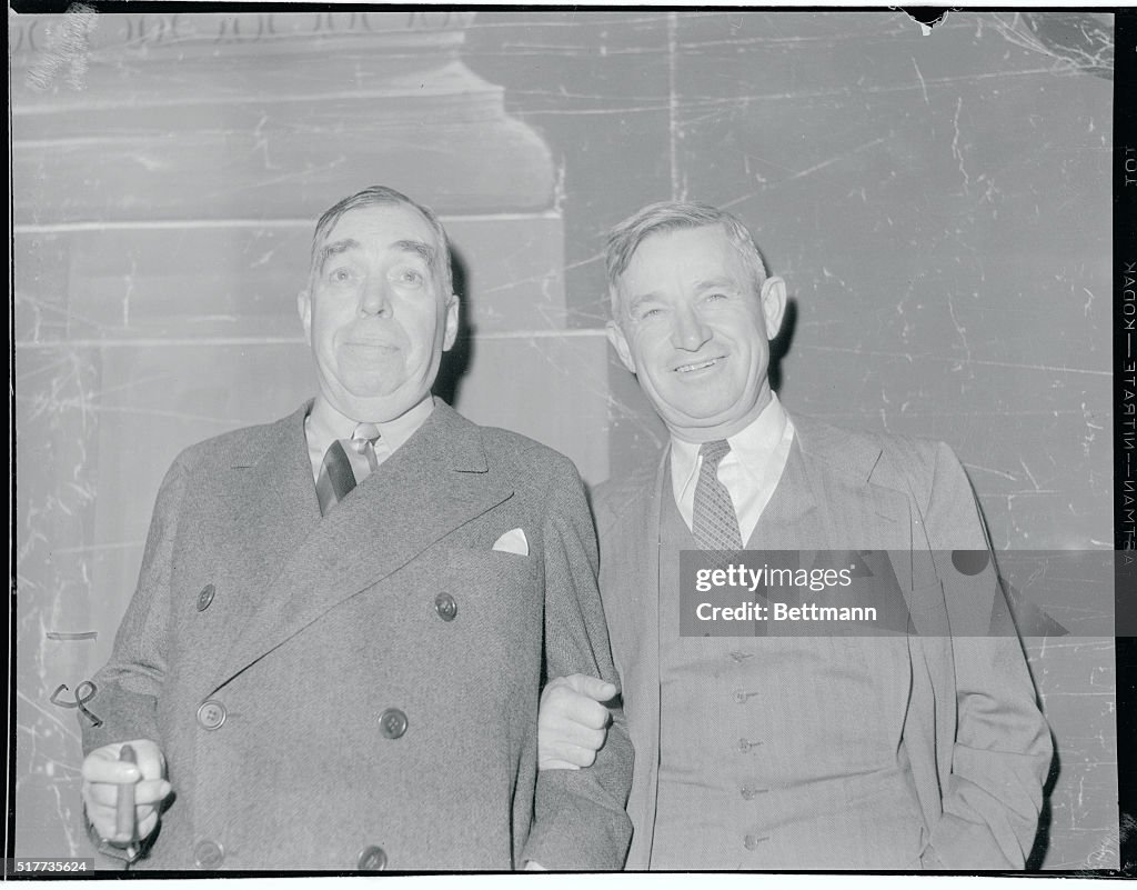 Will Rogers Standing Next to Irvin Cobb