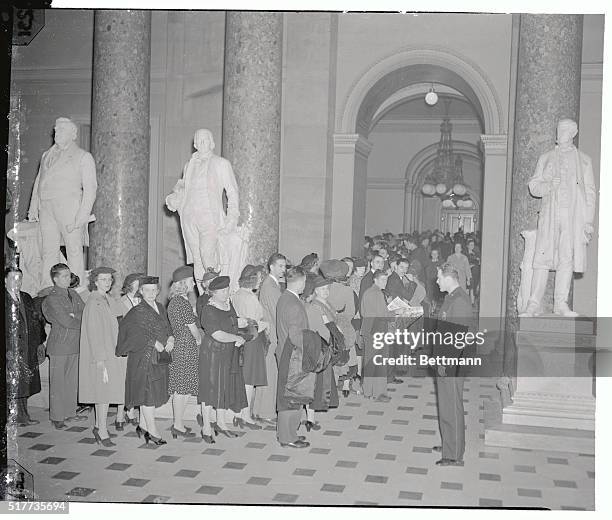 Part of the crowd that jammed the corridors of the Capitol that jammed the corridors of the Capitol and the galleries of the House for the final...