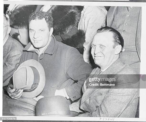 Lou Harding, and August Von Henke, , important Defense witnesses, pictured at the Hunterdon county Courthouse, Flemington, New Jersey, Jan. 31st,...