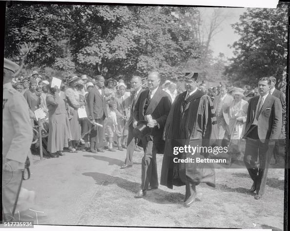 US President Hoover & Howard University President Johnson After Graduation US President Hoover & Howard University President Johnson After Graduation