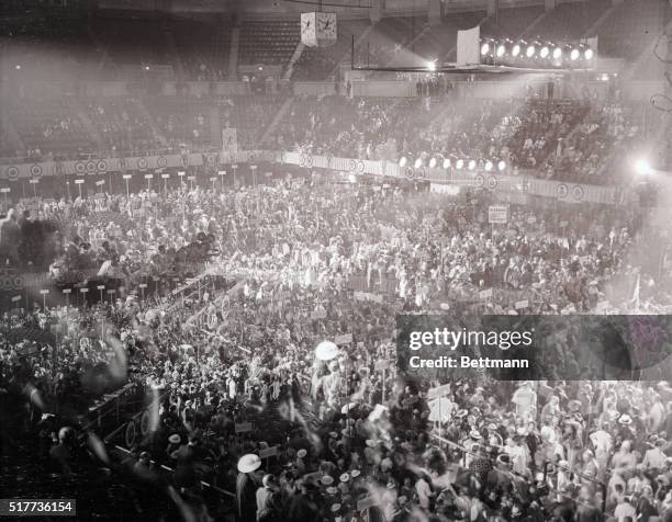 General view of the interior of Convention Hall, Philadelphia, after the Democratic National Convention had come to order.