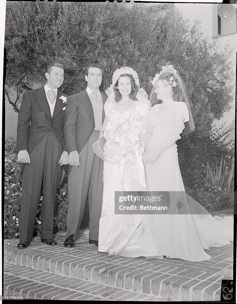 Bruce Cabot, Mr. and Mrs. Pasquale DiCicco and Shirley Cowan Posing for Camera