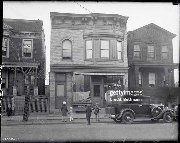 Bayonne, New Jersey: Photo shows the home of Mrs. Dorothy Gavrun, located at 171 Prospect Street, Bayonne, New Jersey. Johnny Kochansky, boxer, is...