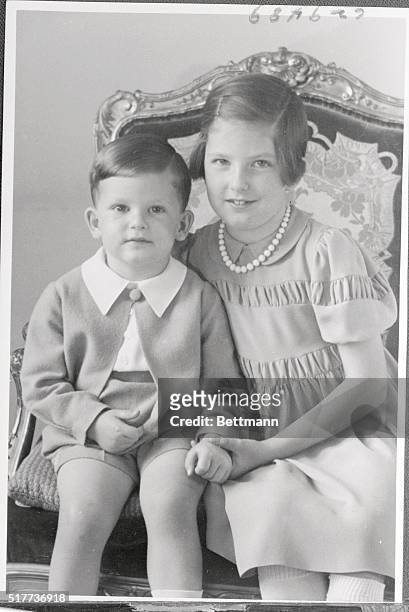 Princess Maria Louise and her brother, Crown Prince Simeon of Tarnovo, of Bulgaria.