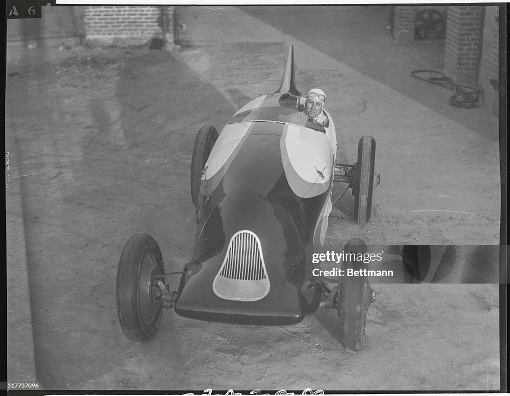 Harry Hartz Seated in Racing Car