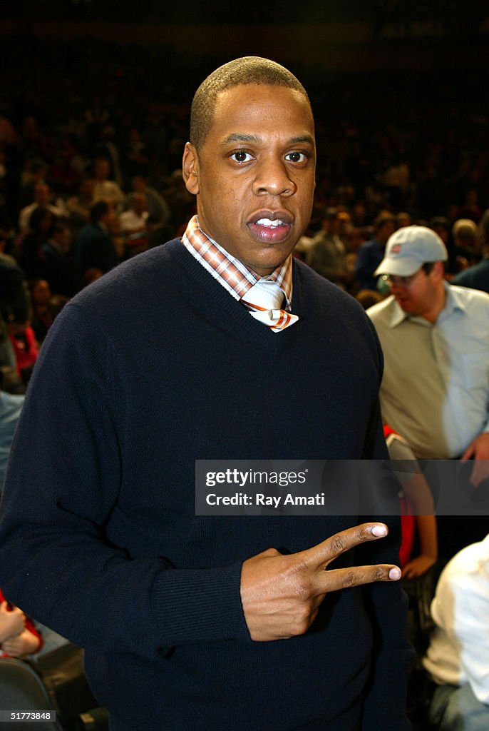 Celebrities At Knicks Game