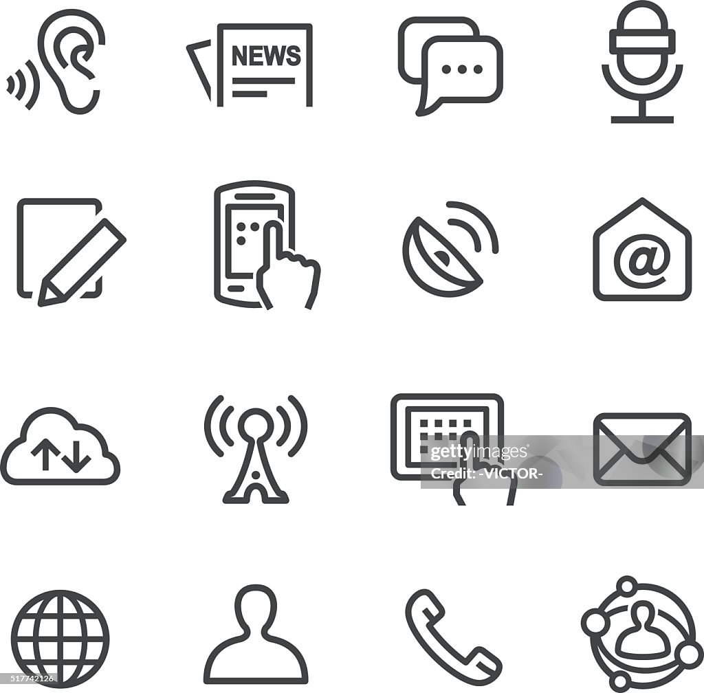 Social Communication Icons Set - Line Series