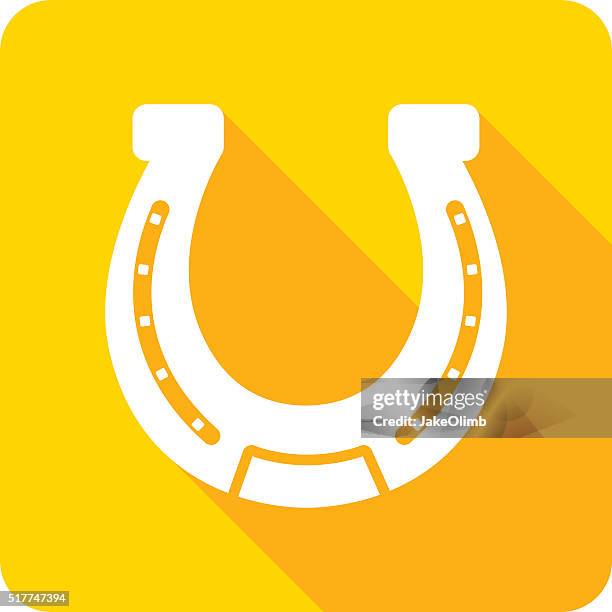 horseshoe icon silhouette - horseshoe stock illustrations