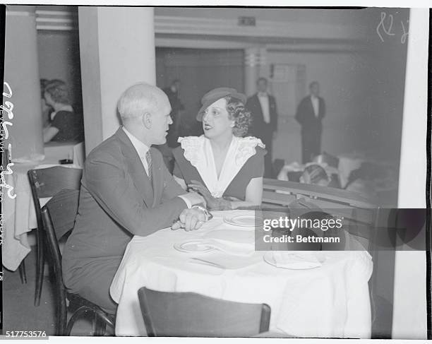 The Ex-Mrs. Dempsey and Composer Dine at Nightclub. New York, New York: Estelle Taylor, exotic motion picture star, divorced wife of Jack Dempsey,...