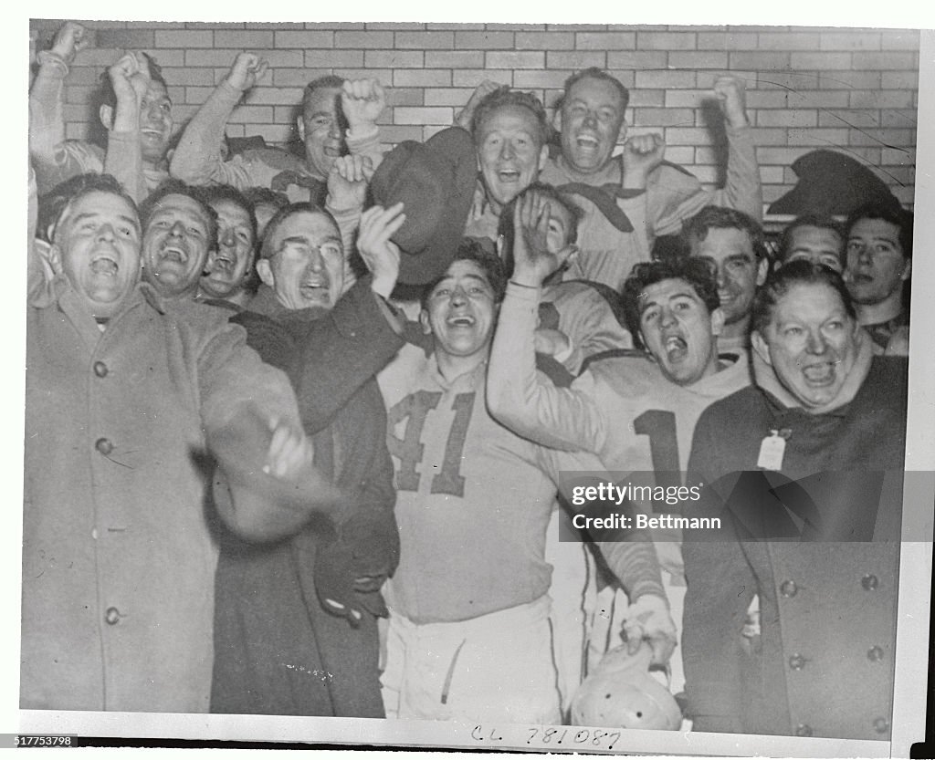 Portrait of Cleveland Rams Teammates in Locker Area
