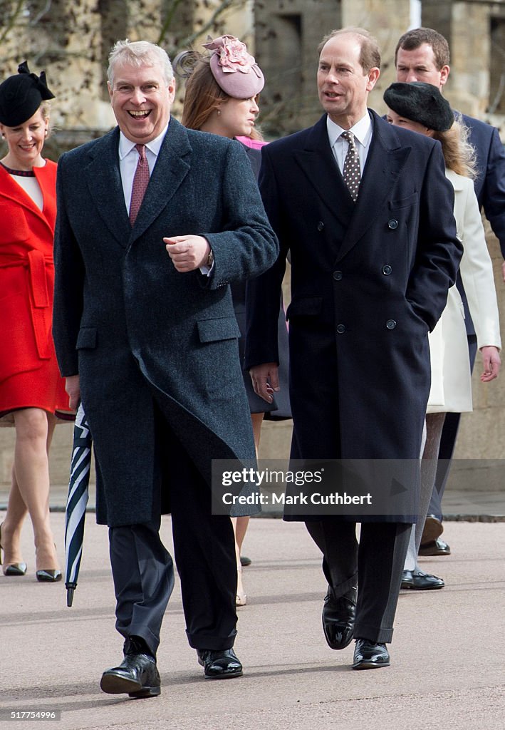 The Royal Family Attend Easter Sunday Service At Windsor Castle