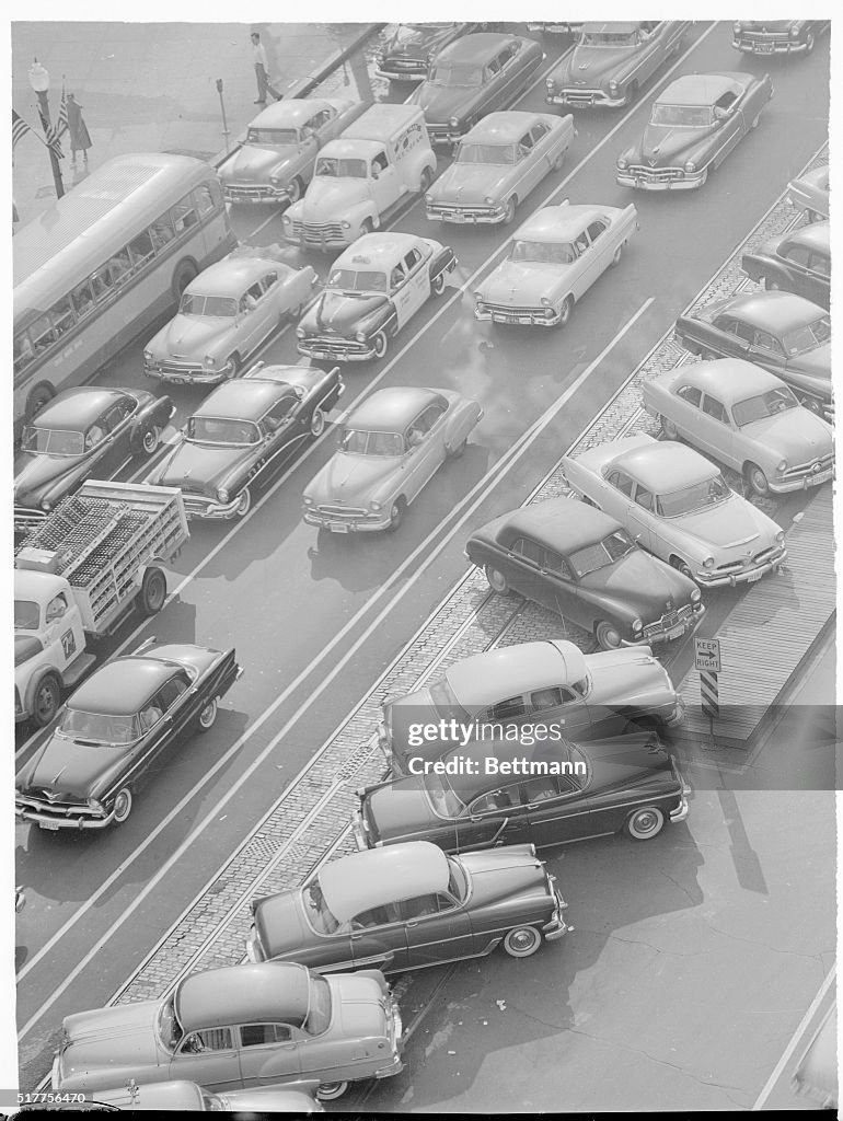 Overhead View of Parked Cars