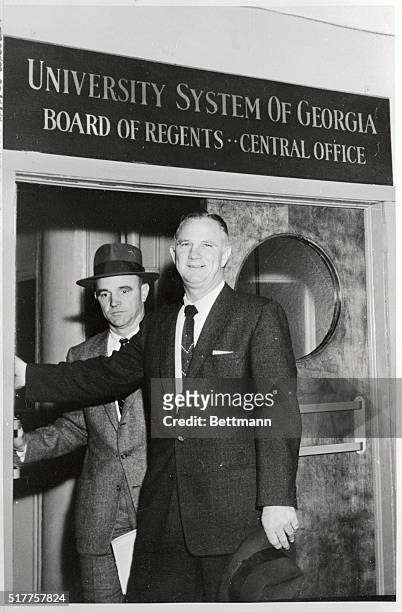 Georgia Tech football coach Bobby Dodd smiles at the door of the Board of Regents meeting room in Atlanta after the regents gave their approval to...