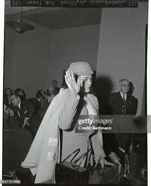 Marie Battiesse of Chicago, appears before a Senate Judiciary subcommittee, to testify on her addiction for narcotics at hearing here 11/21.