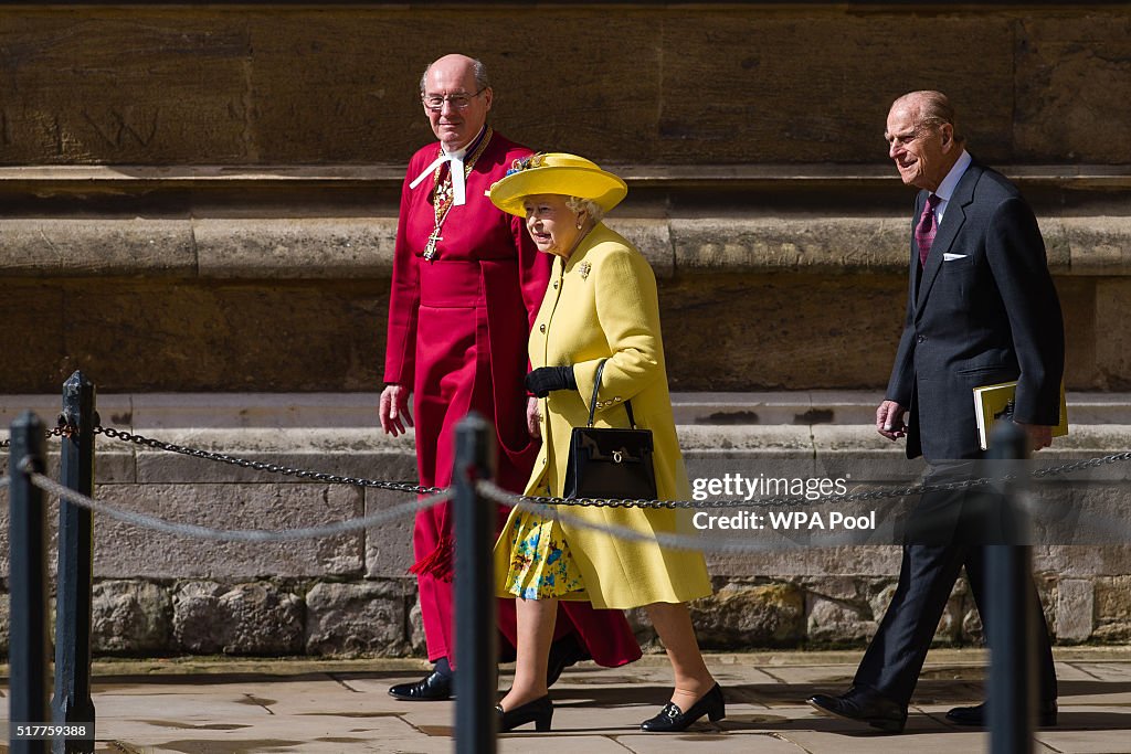 The Royal Family Attend Easter Sunday Service At Windsor Castle