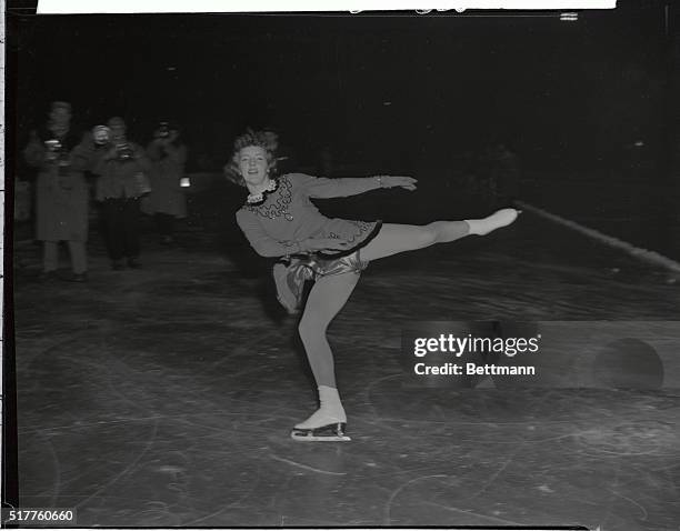 Miss Jeanette Altwegg, the 21 year old World European and British champion, shown here, gained Britain's first gold medal in the Sixth winter...