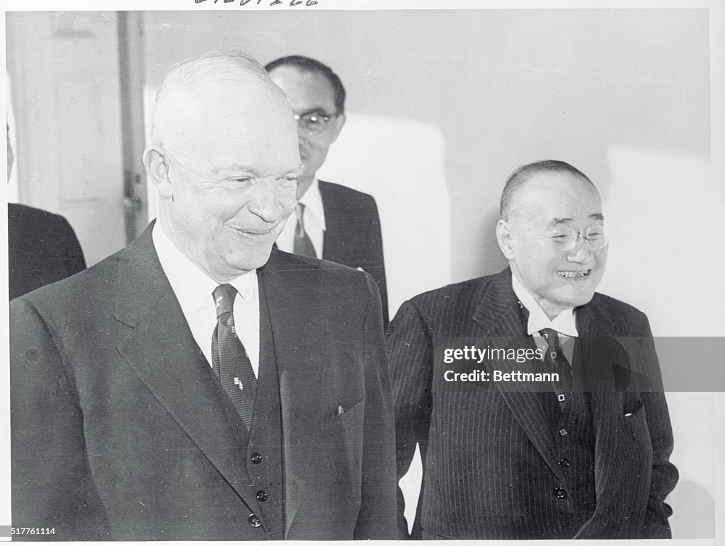 President Eisenhower with Shigeru Yoshida