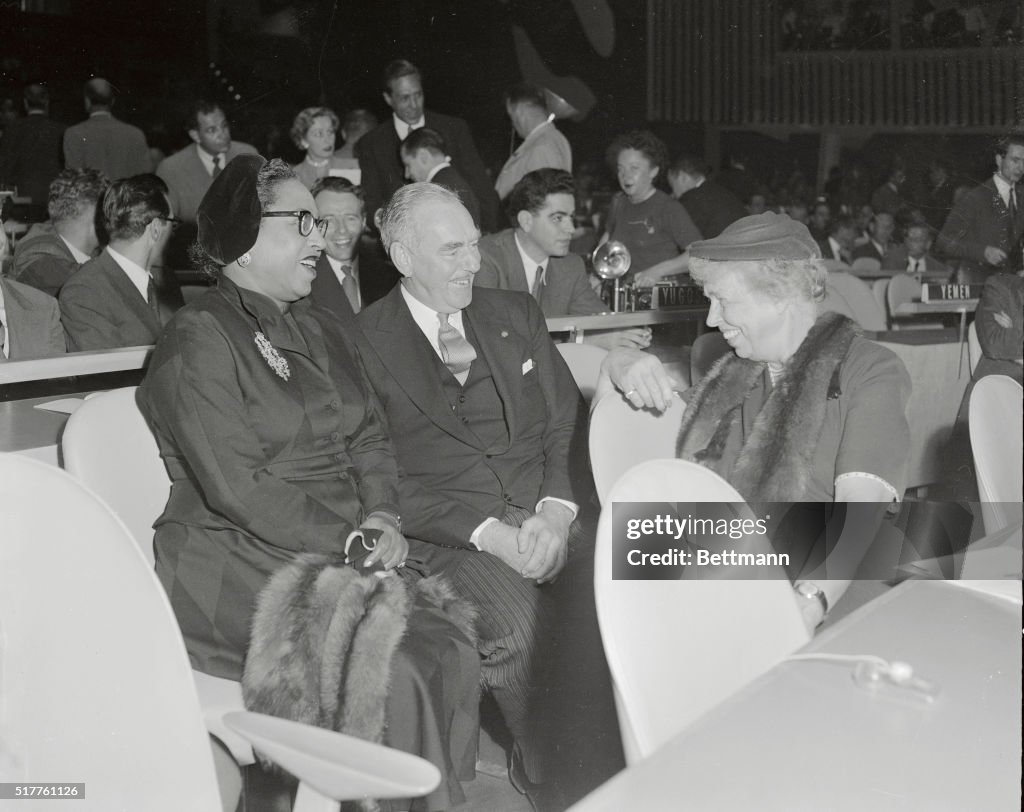 Dean Acheson with Mrs Franklin Roosevelt and Edith Sampson