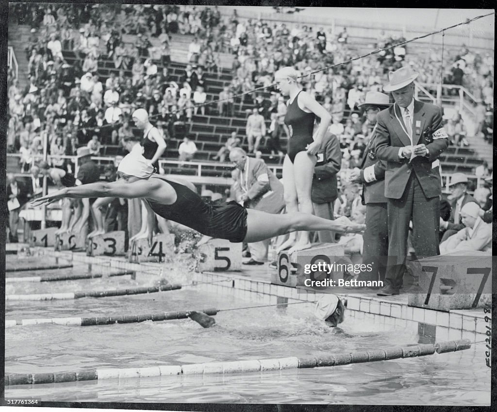 Jackie Lavine Diving into Pool