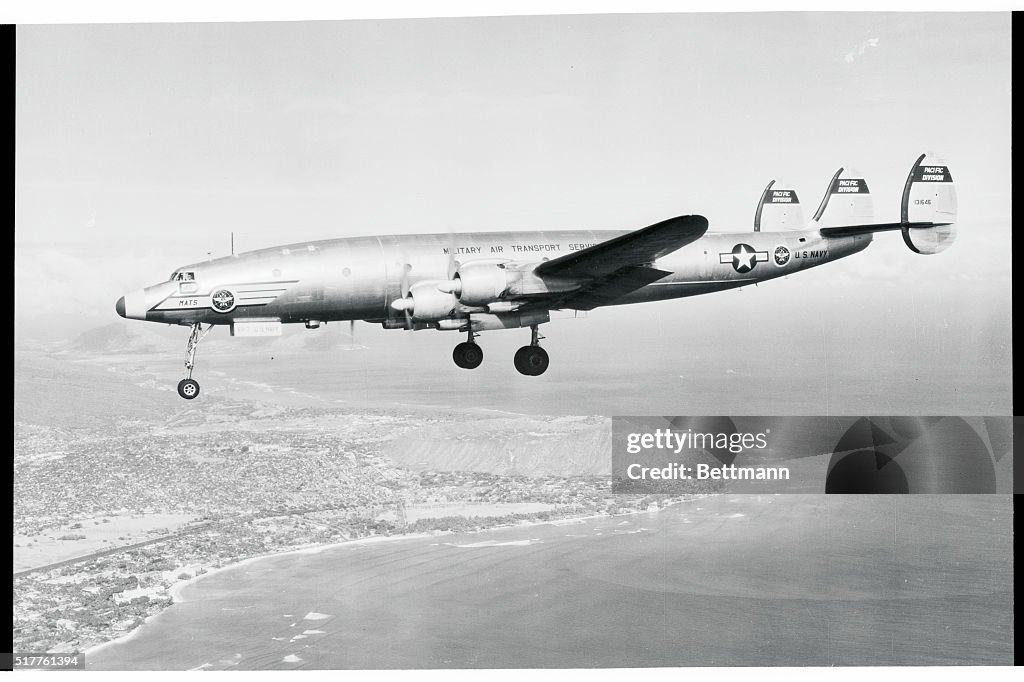 Serving as a sky going personnel-cargo ship, this Super Constellation ...